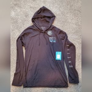 O'neill Men's Black Long Sleeve Hooded Shirt Size Medium